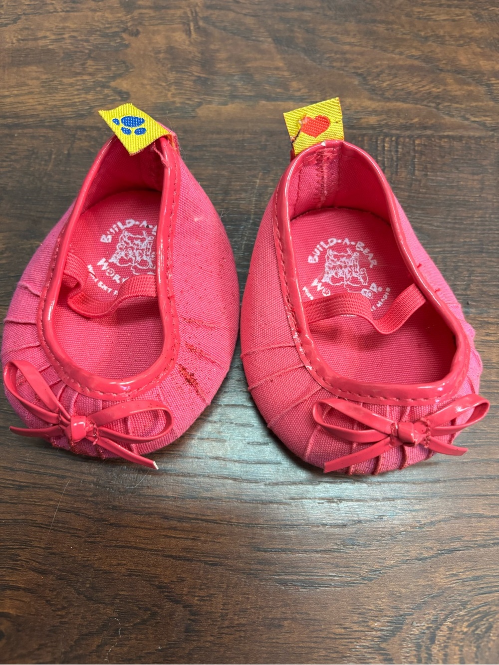 Build-A-Bear Coral Pink Baby Ballet Flats with Bow Accent